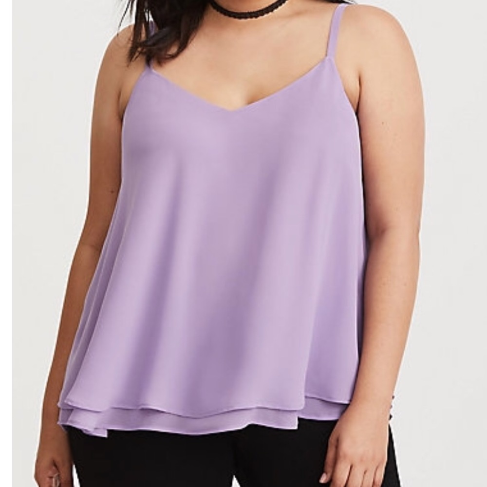 Lavender chiffon shift cami